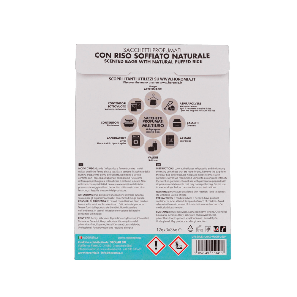 AMOUR Parfums Dišave za dom HOROMIA dišeče vrečke BIANCO INFINITO